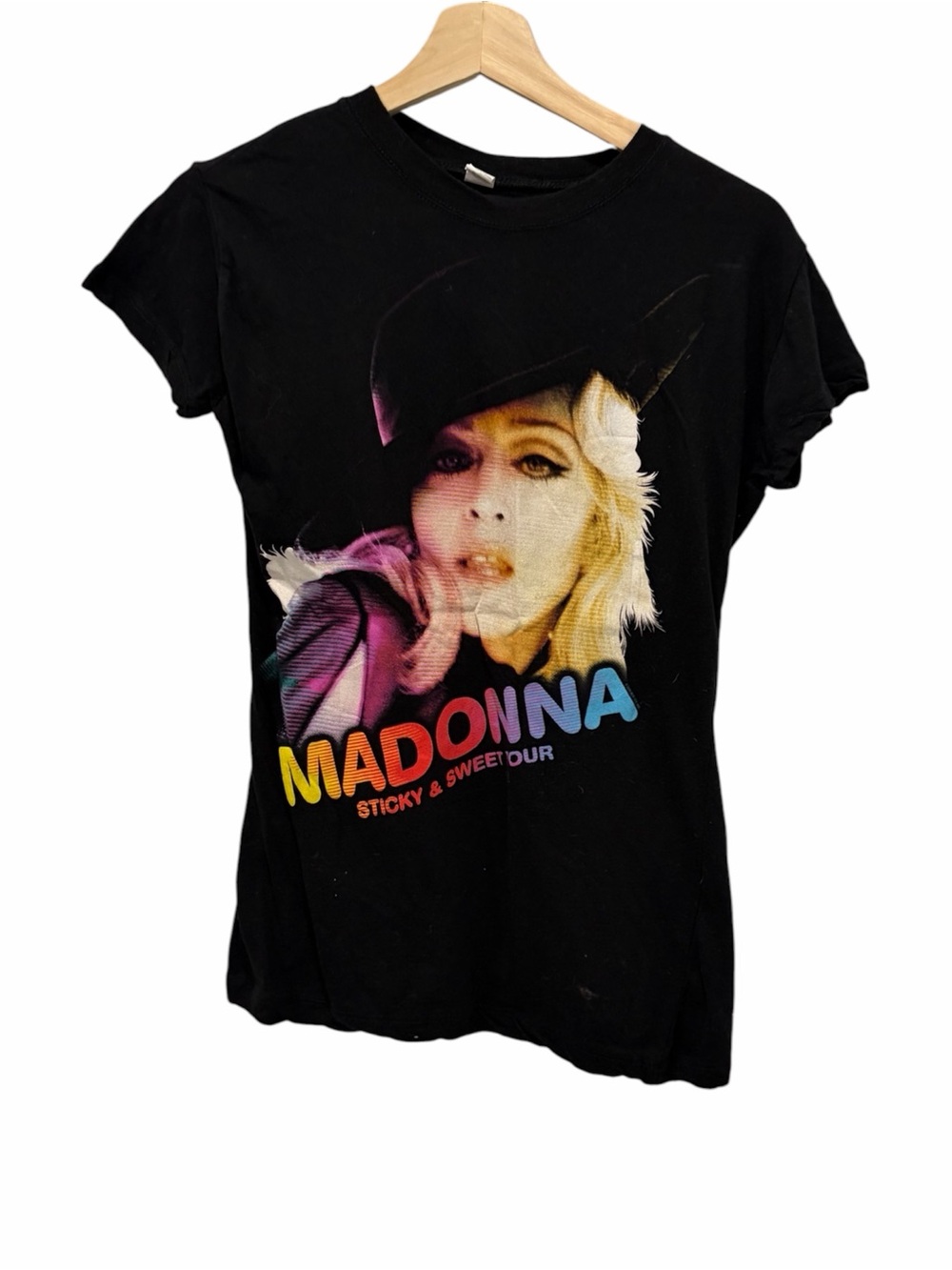 Madonna Sticky & Sweet Tour Graphic Tee with Multicolor Logo